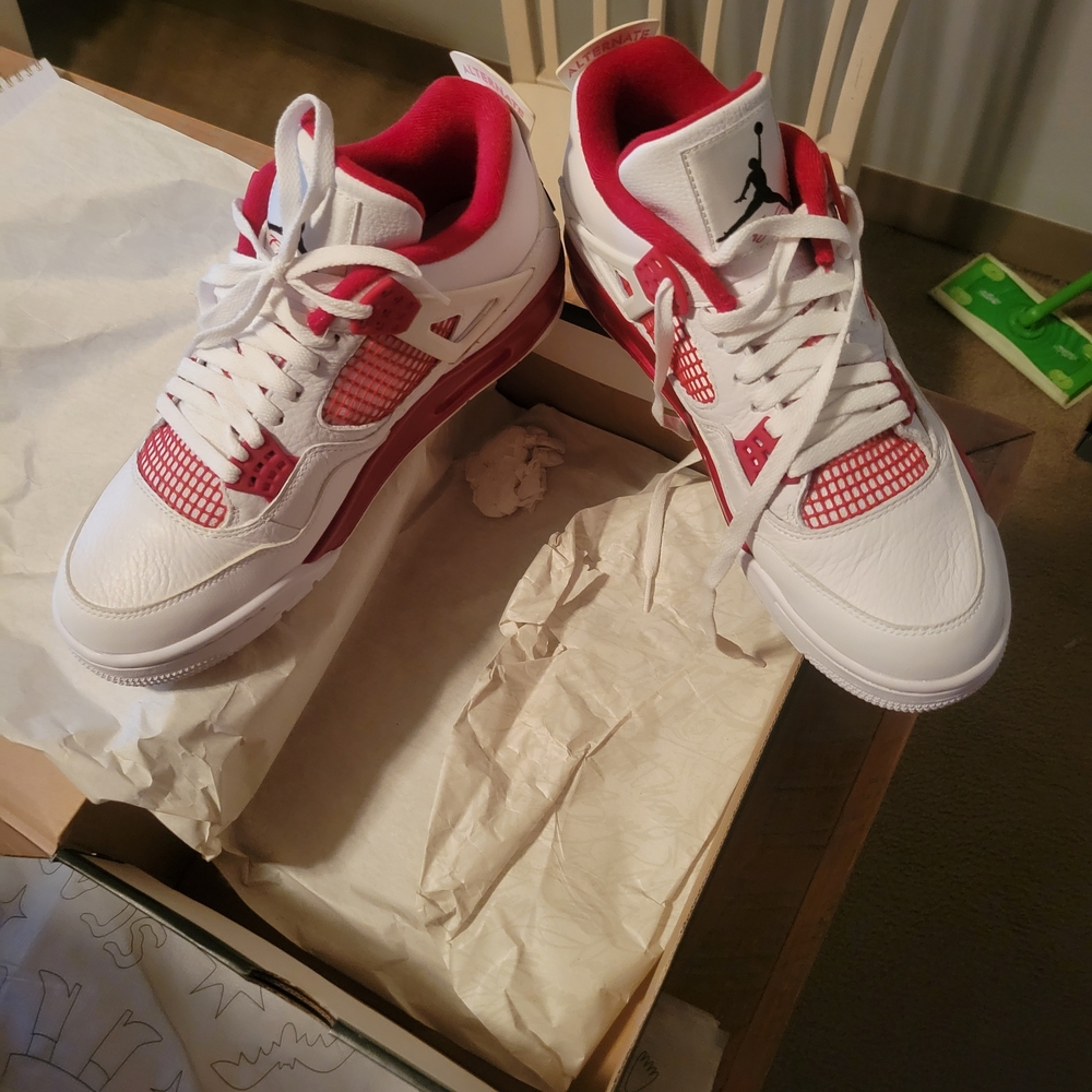Jordan Air 4 Retro White and Gym Red